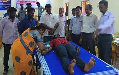 நெய்வேலியில் நடைபெற்ற ரத்த தான முகாம்.