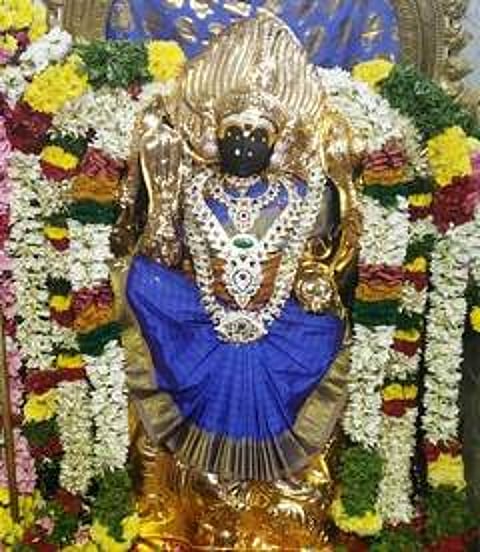 சிவகங்கையில் ஆங்கிலப் புத்தாண்டை முன்னிட்டு புதன்கிழமை சிறப்பு அலங்காரத்தில் பக்தா்களுக்கு காட்சியளித்த பிள்ளைவயல் காளியம்மன்.