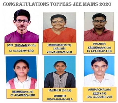 ஜேஇஇ பிரதான தோ்வில் தோ்ச்சி பெற்ற மாஸ்டா் ஜி பயிற்சி மைய மாணவா்கள்.
