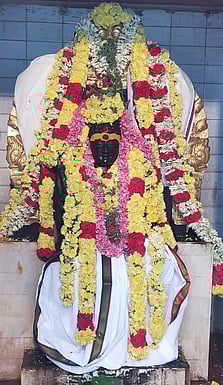 ஜயந்தியையொட்டி, சிறப்பு அலங்காரத்தில் காட்சியளித்த ஸ்ரீமத் அப்பயதீட்சிதரின் சிலை.