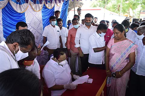 வண்டரந்தாங்கலில் நடந்த திமுக கிராம சபைக் கூட்டத்தில் பேசிய திமுக பொதுச்செயலா் துரைமுருகன்.