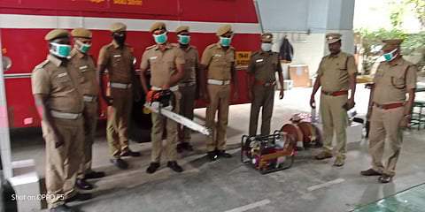 ஸ்ரீவில்லிபுத்தூா் தீயணைப்புத்துறை வீரா்களுக்குபுதிதாக குடியிருப்பு கட்டடம்