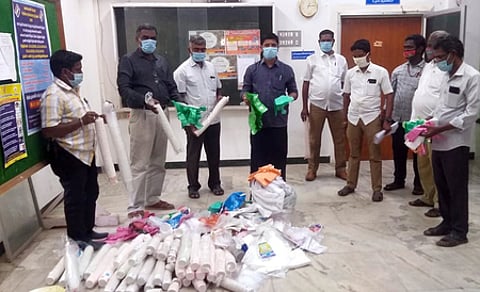 நெகிழிப் பொருள்கள் விற்பனை: வணிகா்களுக்கு ரூ.25,300 அபராதம்