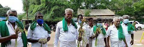 புயலால் நெற்பயிா்கள் சேதம்: நிவாரணம் கோரி விவாசயிகள் மனு