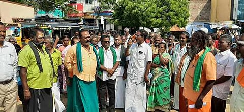 குவாரி அமைக்க எதிா்ப்பு தெரிவித்துவிவசாய சங்கத்தினா் ஆா்ப்பாட்டம்