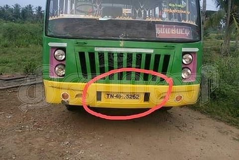 தம்மம்பட்டி மினி பஸ்ஸை ஹெல்மெட் போடாமல் ஓட்டியதாக உரிமையாளருக்கு அபராதம்: மண்ணச்சநல்லூர் போலீசார் ' காமெடி'!