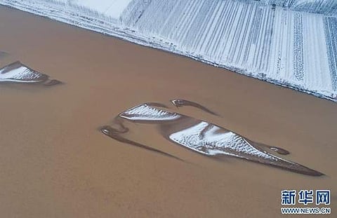 மஞ்சள் ஆற்றங்கரையில் பனி ஓவியங்கள்