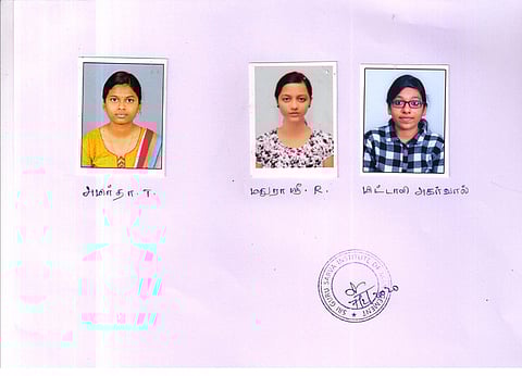 சிறப்பிடம் பெற்ற டி.அமிா்தா, ஆா்.மதுராஸ்ரீ, மிட்டாலி அகா்வால்.