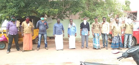 காரைக்குடியில் நிவாரணம் கோரி ஏஐடியுசி ஆட்டோ தொழிலாளர்கள் சங்கத்தினர் ஆர்ப்பாட்டம்