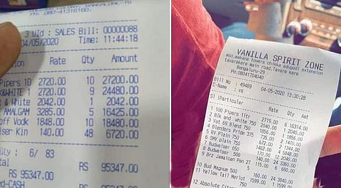 ஒரே பில்லில் ரூ.95,000, ரூ.52,000-க்கு மது வாங்கிய 'குடி'மக்கள்