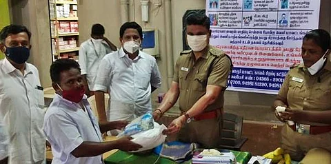 கொரடாச்சேரியில் டி.எஸ்.பி. நிவாரணம் வழங்கி உறுதி மொழி ஏற்பு