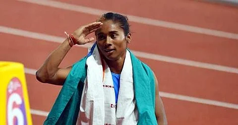ஆசிய விளையாட்டுப் போட்டியில் கிடைத்த தங்கத்தை கரோனா போராளிகளுக்கு அர்ப்பணித்த ஹிமா தாஸ்