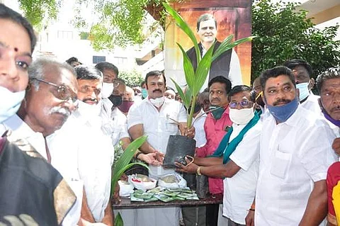 ராகுல் காந்தி பிறந்த நாள் விழா: கோவை கட்சி அலுவலகத்தில் மரம் நடுவிழா
