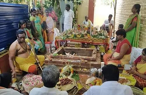 தேனி மாவட்டம் கம்பம் உத்தமபுரம் ஸ்ரீ ஆதி மகா கணபதி விக்ரக பிரதிஷ்டை பூஜைகள் நடைபெற்றது.