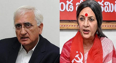 தில்லி வன்முறை: குற்றப்பத்திரிக்கையில் சேர்க்கப்பட்ட சல்மான் குர்ஷித், பிருந்தா காரத்