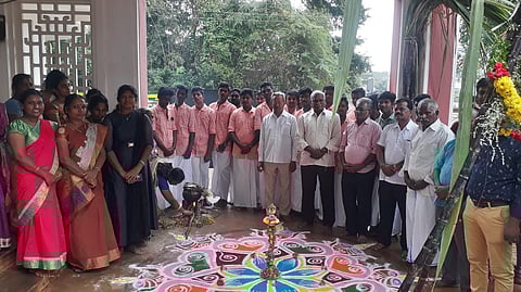 காரைக்குடி நேஷனல் கேட்டரிங் கல்லூரியில் செவ்வாய்க்கிழமை நடைபெற்ற சமத்துவப் பொங்கல் விழா.