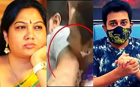 பொது இடத்தில் நடிகரின் கையை கடித்த நடிகை : வைரலாகும் விடியோ