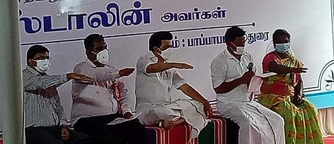 பாப்பாபட்டி ஊராட்சியில் நடைபெற்ற கிராம சபைக் கூட்டத்தில் பங்கேற்ற முதல்வர் மு.க.ஸ்டாலின்.