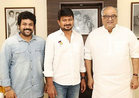 உதயநிதி ஸ்டாலினை திடீரென சந்தித்த 'வலிமை' தயாரிப்பாளர்