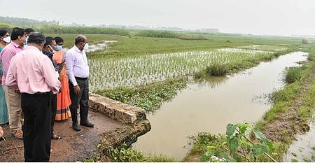 மழையால் பாதிக்கப்பட்ட பகுதிகளில் ஆய்வு