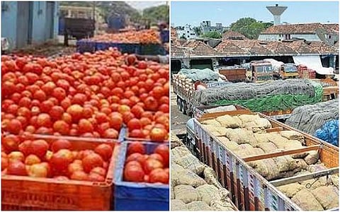 கோயம்பேட்டில் தக்காளி இறக்க, விற்க இடம் ஒதுக்கீடு