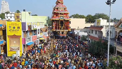 சுசீந்திரம் தாணுமாலய சுவாமி கோயில் தேரோட்டம்.