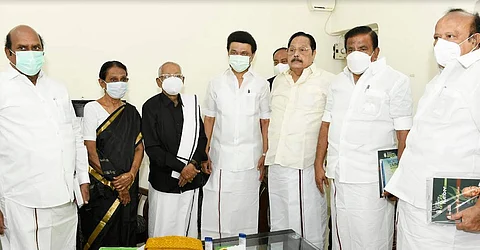 கி. வீரமணி பிறந்தநாள்: நேரில் வாழ்த்துக் கூறிய ஸ்டாலின்