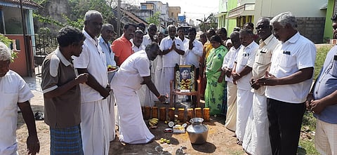 சேவூரில் சாலை அமைக்க பூமிபூஜை