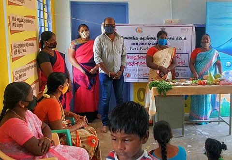 சேசன்சாவடியில் நடைபெற்ற பெண் குழந்தைகள் கல்வி மற்றும் பாதுகாப்பு விழிப்புணர்வு முகாம்.