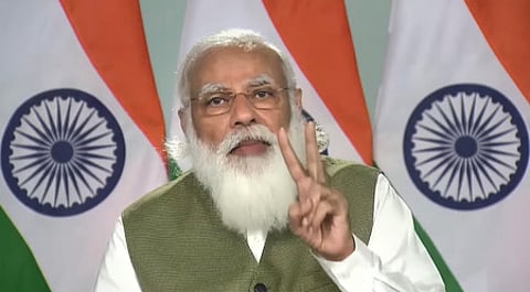 தில்லியில் காணொலி வாயிலாக வெள்ளிக்கிழமை நடைபெற்ற கருத்தரங்கில் பேசிய பிரதமா் நரேந்திர மோடி.