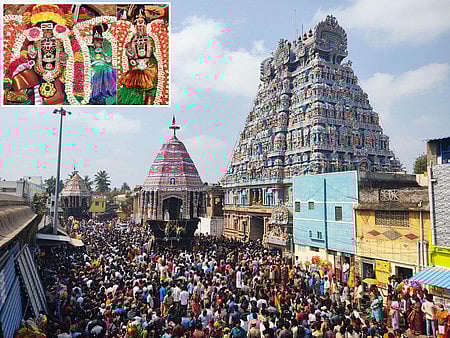 திருவானைக்கா கோயிலில் பங்குனித் தேரோட்டம்: திரளான பக்தா்கள் பங்கேற்பு
