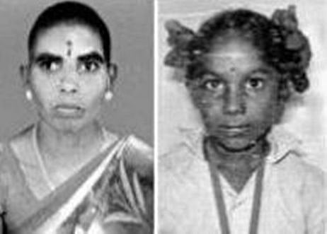 குட்டையில் மூழ்கி இறந்த சென்னம்மாள், மோனிஷா.