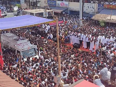 ஸ்ரீரங்கம் தேர்தல் பிரசாரத்தில் திமுக தலைவர் மு.க. ஸ்டாலின்