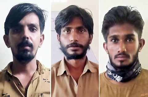 கைது செய்யப்பட்ட பல்வந்த், ஆனந்த், பாலசுப்பிரமணியம்.