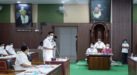 பேரவையில் பதிலுரை அளித்து பேசி வரும் முதல்வர் மு.க.ஸ்டாலின்