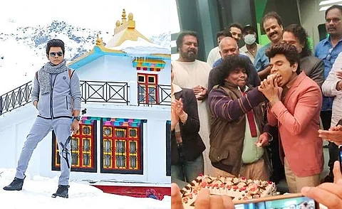 படப்பிடிப்பில் லெஜண்ட் சரவணா : யோகி பாபுவுடன் பிறந்த நாள் கொண்டாட்டம் - வெளியான புகைப்படங்கள்