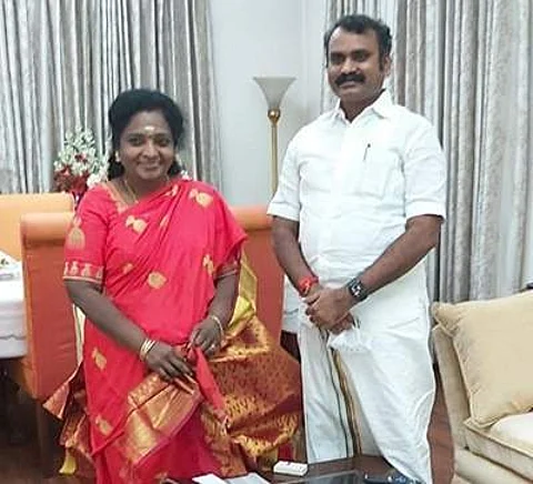 புதுச்சேரி துணைநிலை ஆளுநர் தமிழிசையுடன் மத்திய அமைச்சர் எல். முருகன் சந்திப்பு