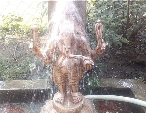 மீட்கப்பட்ட பஞ்சலோக விநாயகர் சிலை.