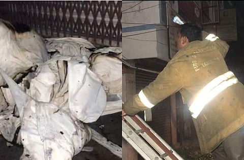 சேலம்: பட்டாசு தீப்பொறியால் நூல் உற்பத்தி ஆலையில் தீ விபத்து