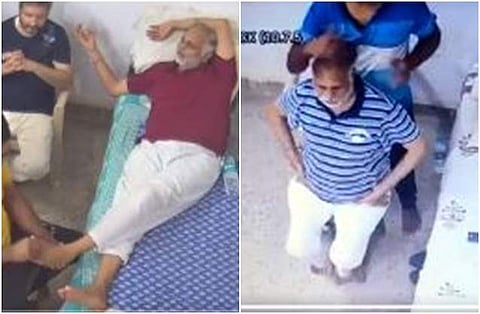 திகார் சிறையில் தில்லி அமைச்சருக்கு 'மசாஜ்'! விடியோ வெளியிட்ட பாஜக