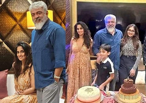ஷாலினி பிறந்தநாளில் குடும்பத்துடன் நடிகர் அஜித்குமார்
