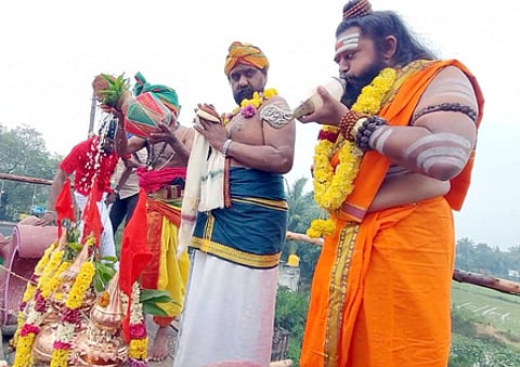 முத்தியால்பேட்டை மூலஸ்தம்மன் கோயிலில் நடைபெற்ற மகா கும்பாபிஷேகம்.