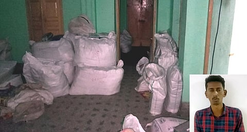 ராமநாதபுரத்தில் புகையிலைப் பொருள்கள் கடத்தியதாக கைது செய்யப்பட்ட ஆதீல் அமீன், முத்துராஜா.