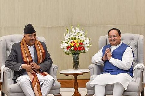 மூன்று நாள் அரசு முறைப் பயணமாக நேபாள பிரதமா் ஷோ் பகதூா் தேவுபா வெள்ளிக்கிழமை தில்லி வந்தாா்.