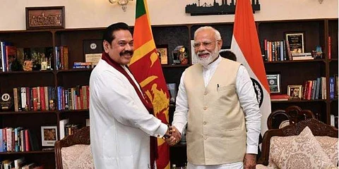 இலங்கை பிரதமர் மகிந்த ராஜபட்ச - பிரதமர் மோடி