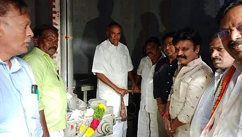 மணிமுத்தாறு அணை 40 அடி கால்வாயில் தண்ணீரை திறந்து திறந்து வைத்த சட்டப்பேரவைத் தலைவர் மு. அப்பாவு
