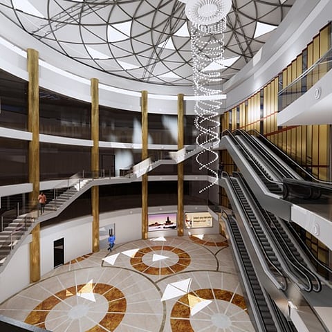 மதுரையில் அமையவுள்ள கலைஞா் நினைவு நூலகத்தின் உள்பகுதி உத்தேசத் தோற்றம்.