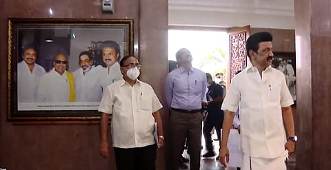 அம்பேத்கர், சிவாஜி கணேசன் மணிமண்டபங்களில் முதல்வர் ஸ்டாலின் ஆய்வு