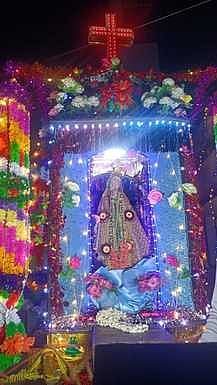 கொடைக்கானல் புனித பாத்திமா மாதா கோயில் திருவிழாவை முன்னிட்டு சனிக்கிழமை இரவு நடைபெற்ற மின் அலங்கார சப்பர பவனி.