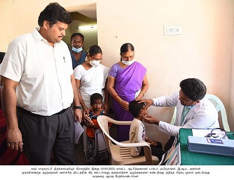 திருக்காம்புலியூா் அங்கன்வாடிமையத்தில் ஆட்சியா் ஆய்வு